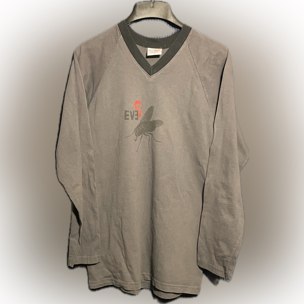 Eve 6 Long Sleeve T-Shirt Rock Band Music Concert Sz Large Gray Black Vintage